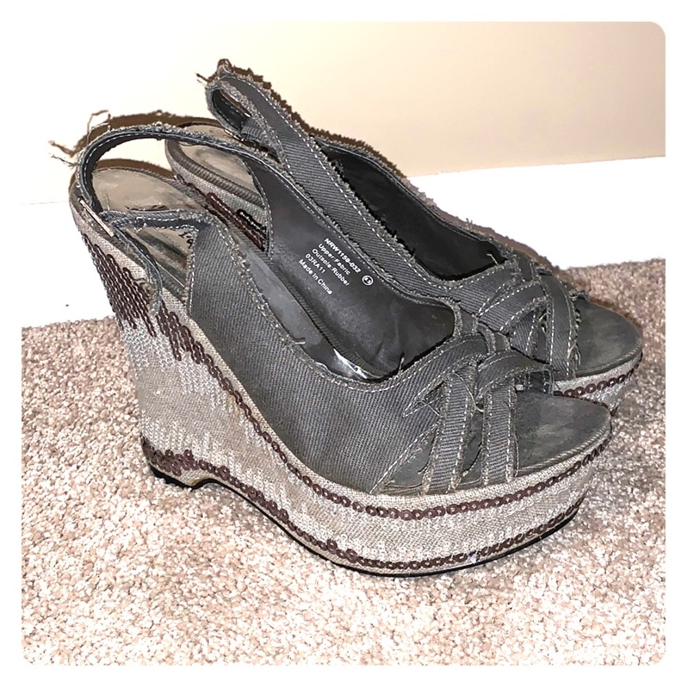 Not Rated Wedge Sequined Heels